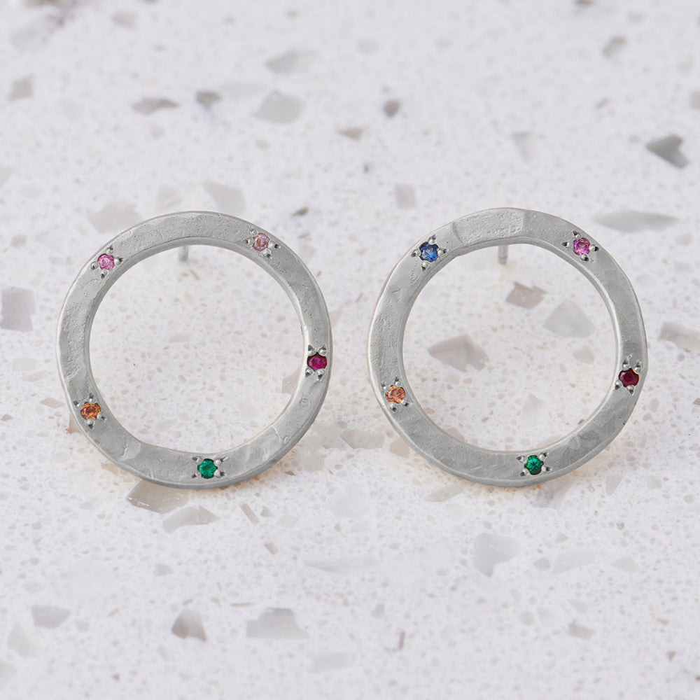 Large Carnivale Open Pebble Earrings