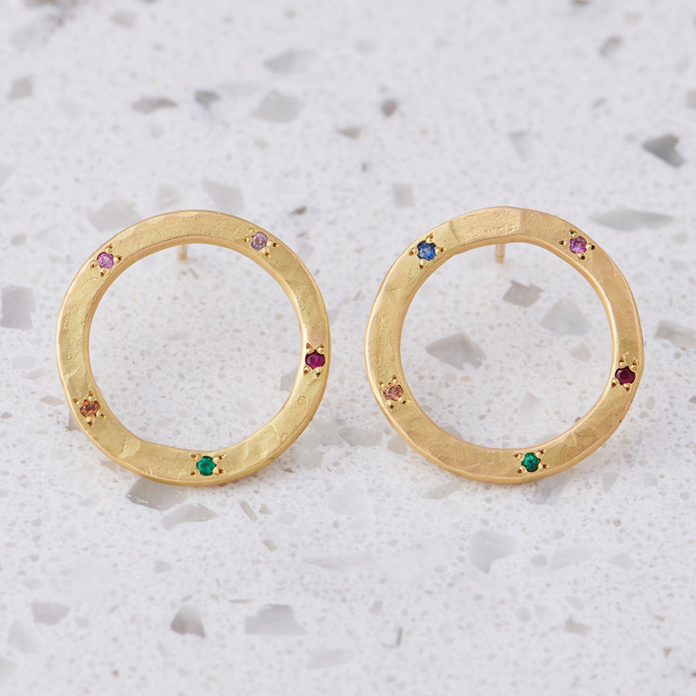 Large Carnivale Open Pebble Earrings