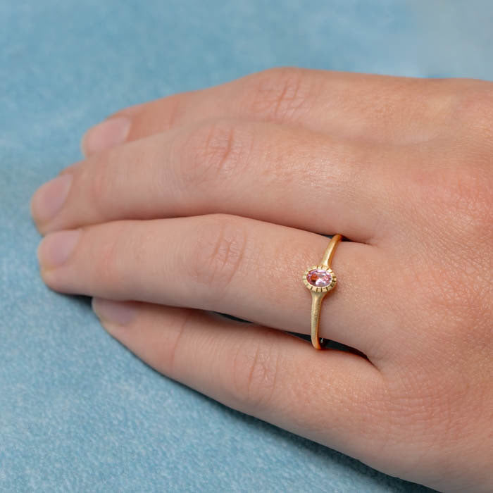 Pink Tourmaline Forest Stacking Ring