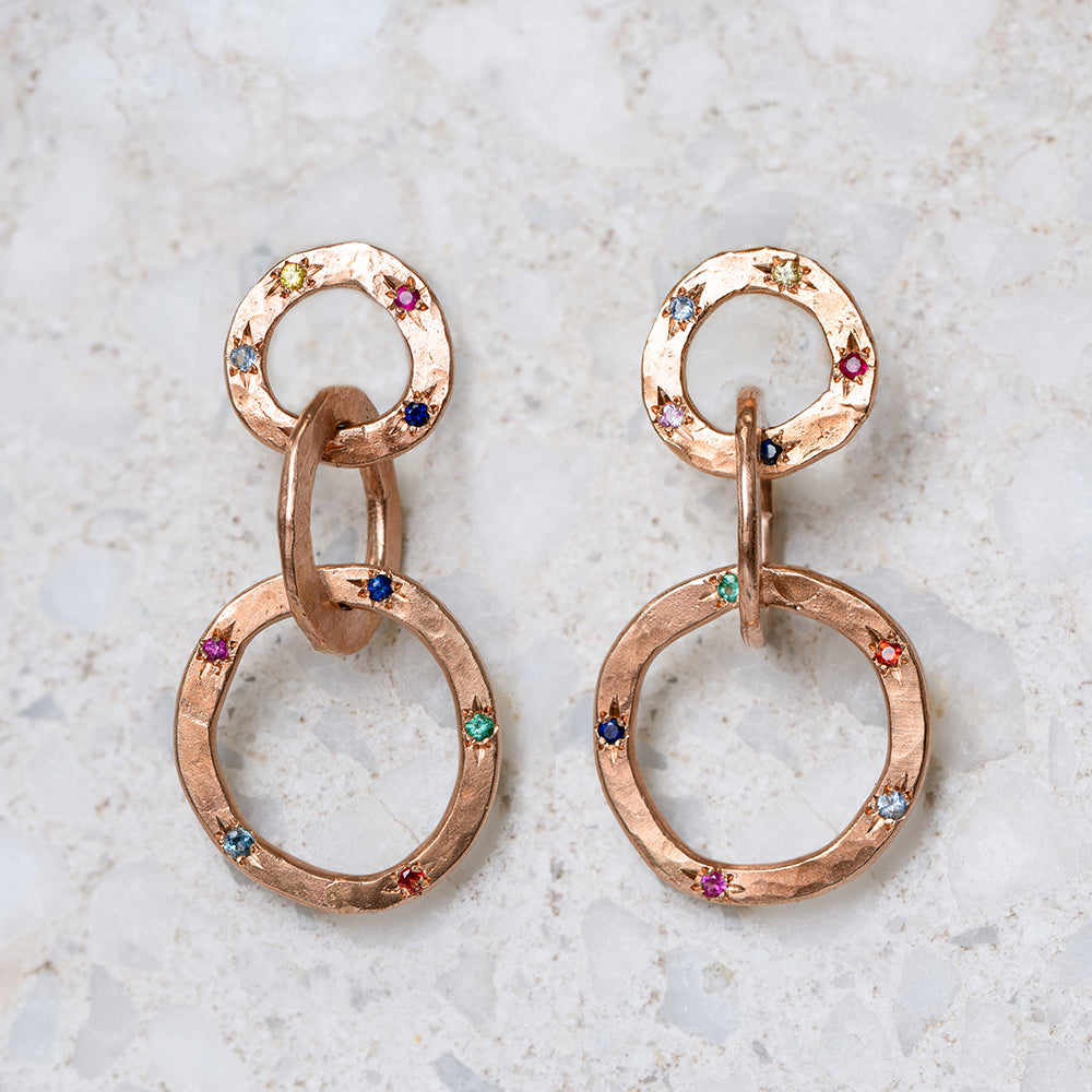 Linked Open Pebble Earrings