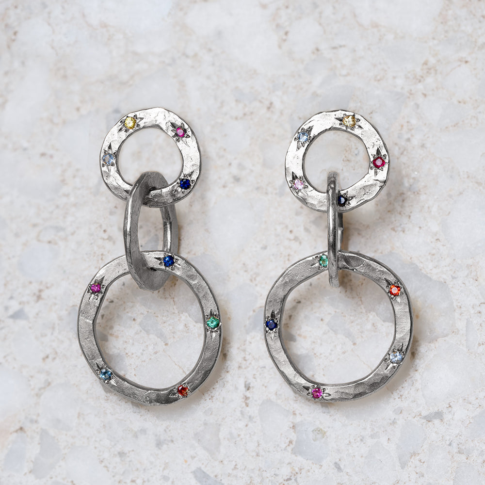 Linked Open Pebble Earrings