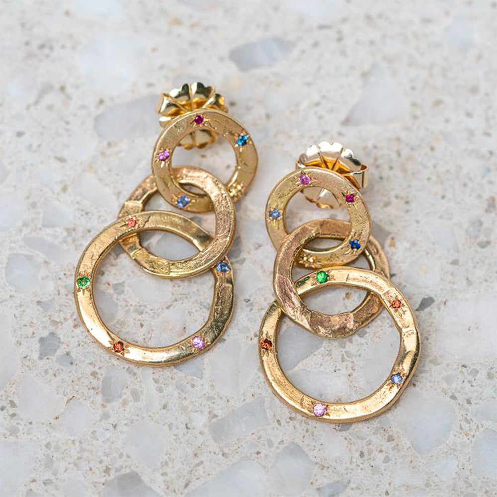 Linked Open Pebble Earrings