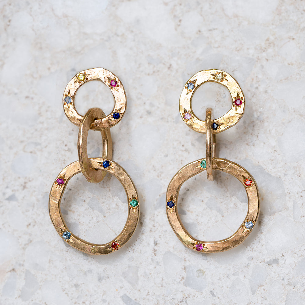 Linked Open Pebble Earrings