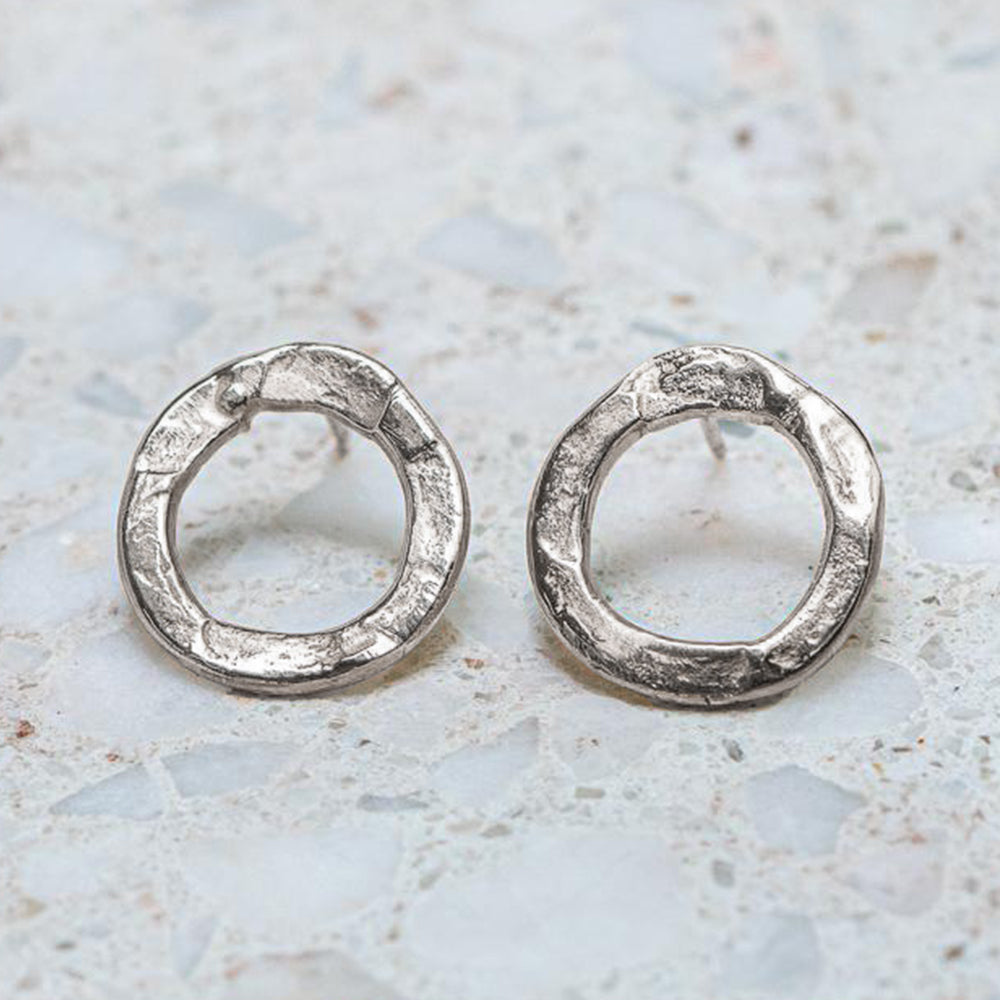 Medium Open Pebble Earrings