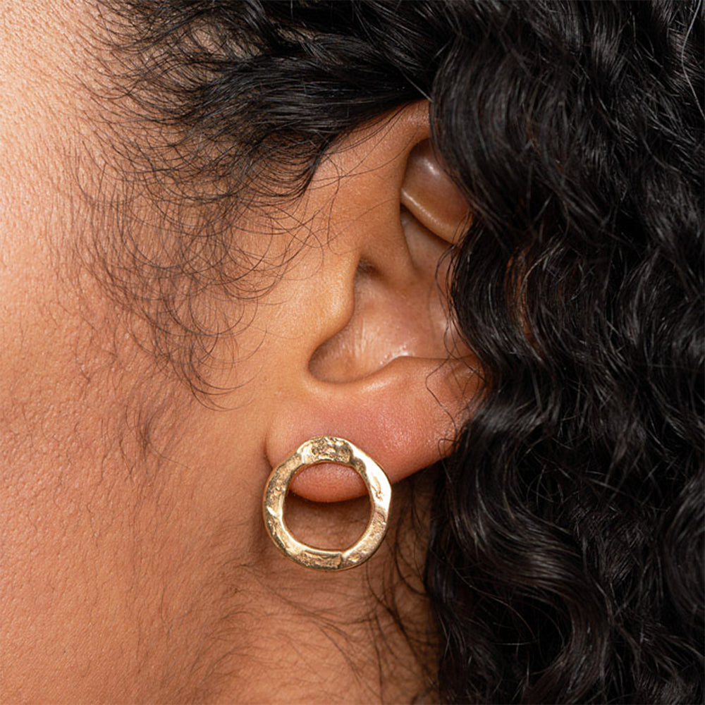 Medium Open Pebble Earrings