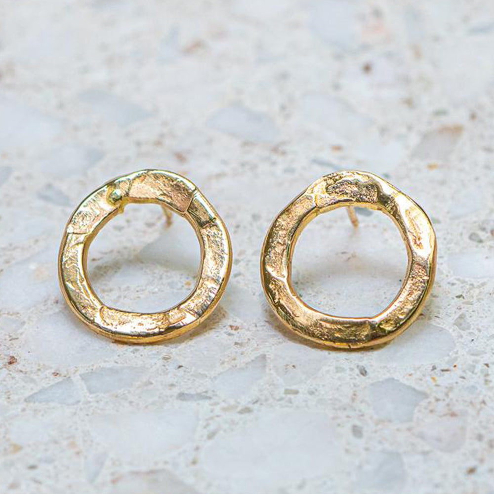 Medium Open Pebble Earrings