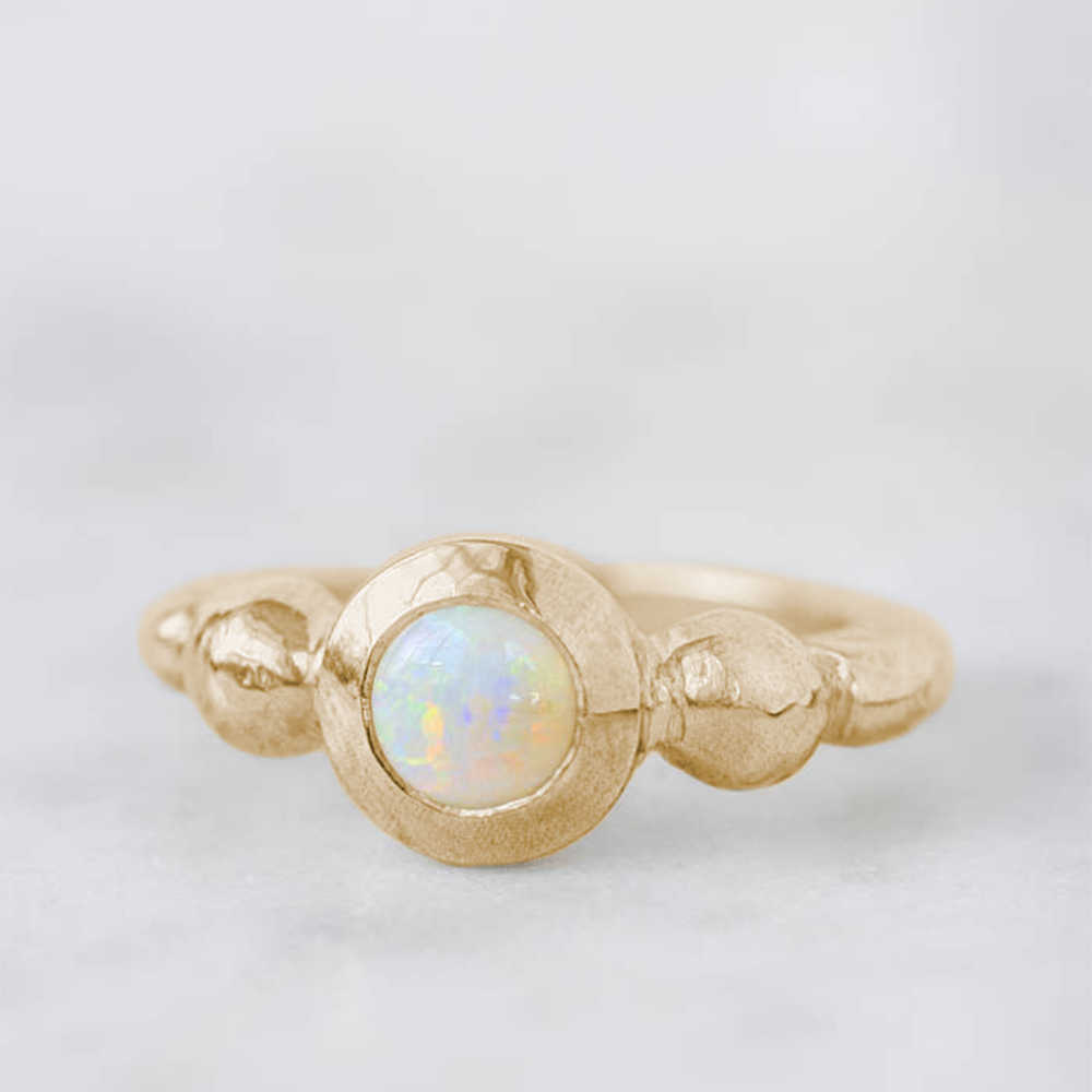 Mini Crystal Opal Talisman Ring in 9ct Yellow Gold, Size L (In Stock)