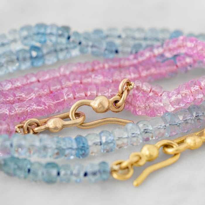 Pink Sapphire Bead Necklace