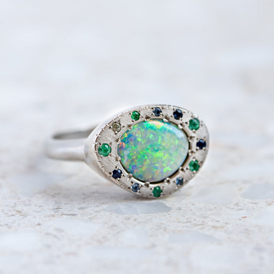 Load image into Gallery viewer, Shades of Ocean Opal Eclipse Ring
