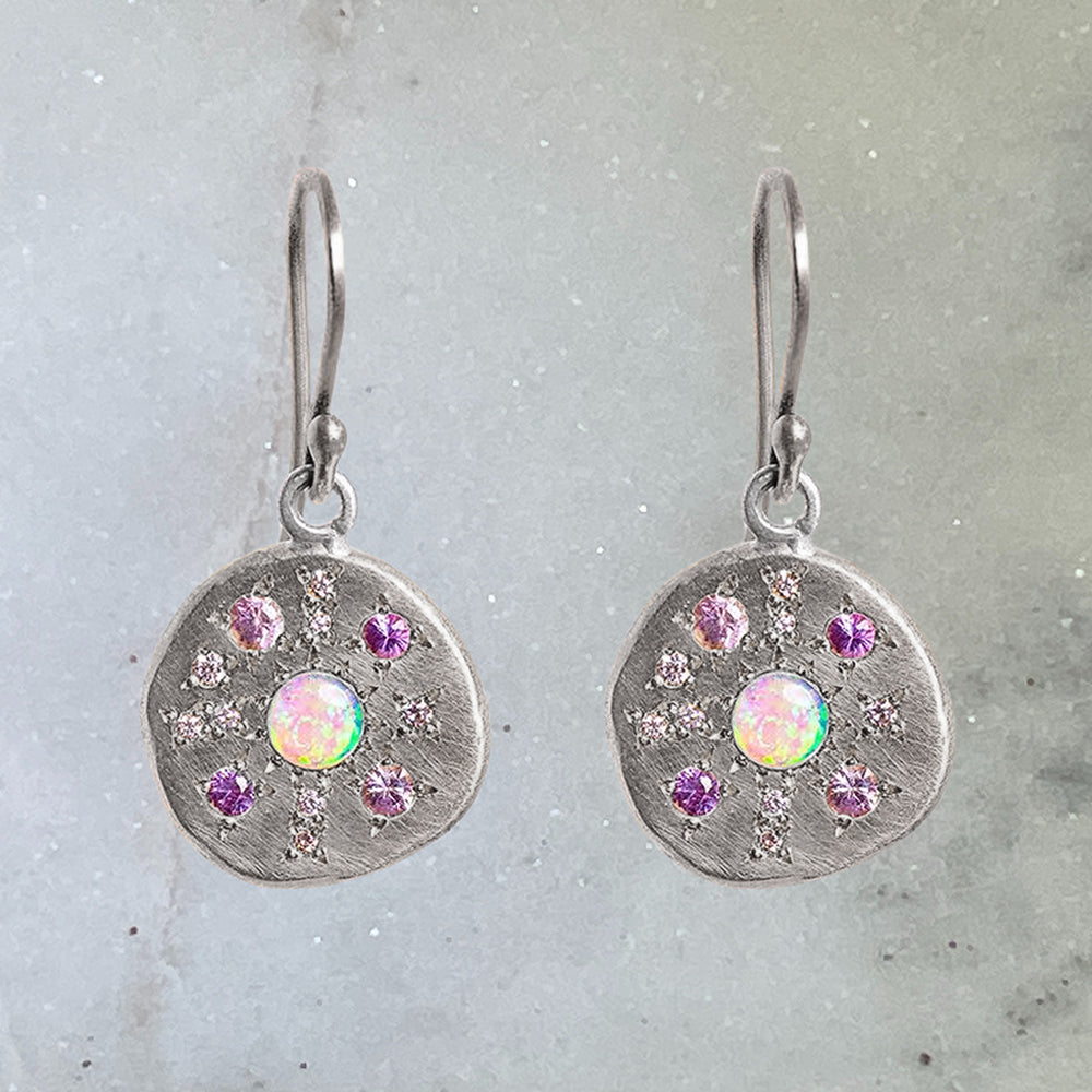 Opal Constellation Pebble Earrings