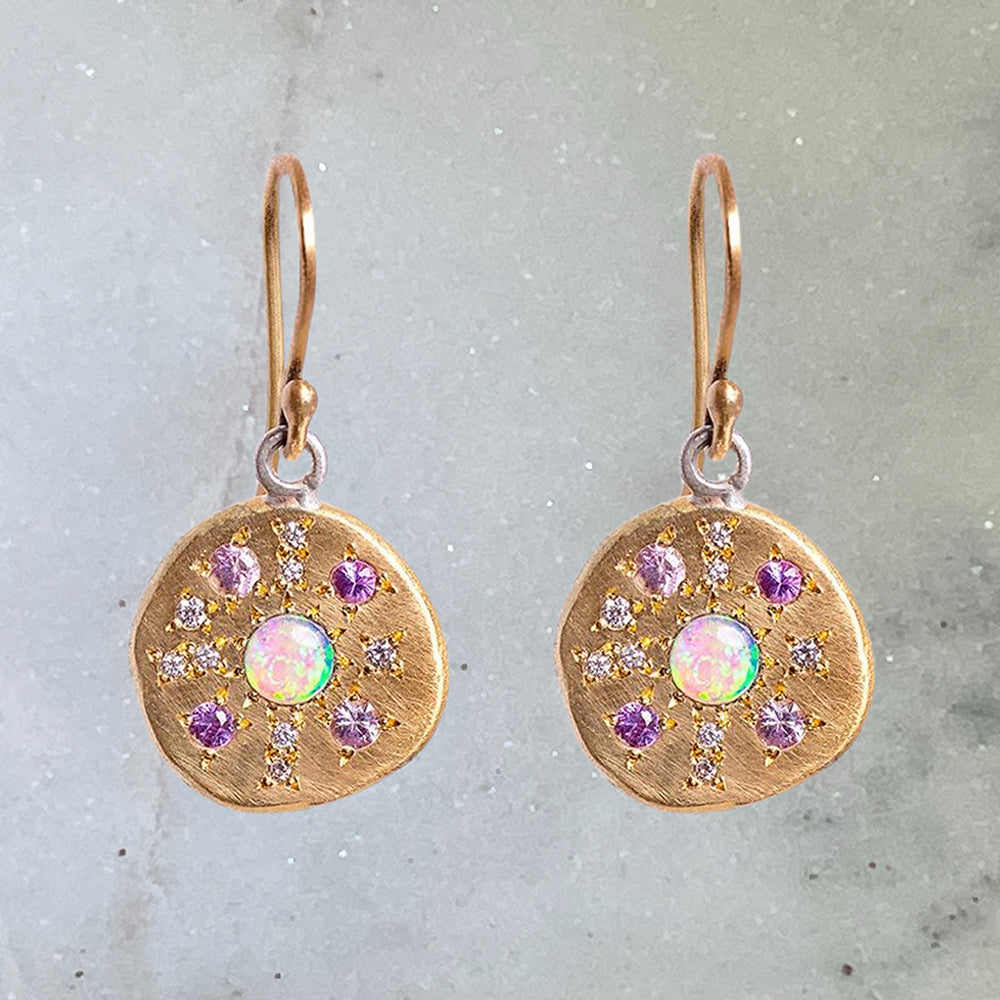 Opal Constellation Pebble Earrings
