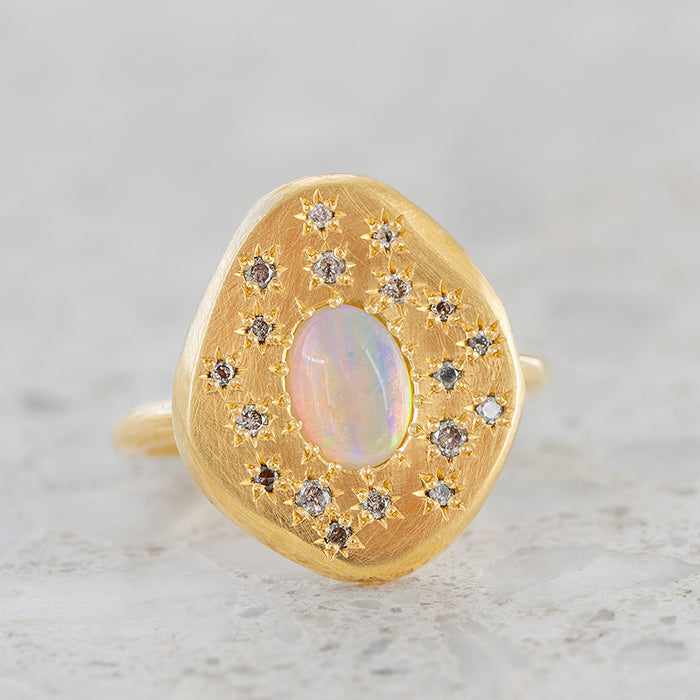 Starburst Opal Pebble Ring