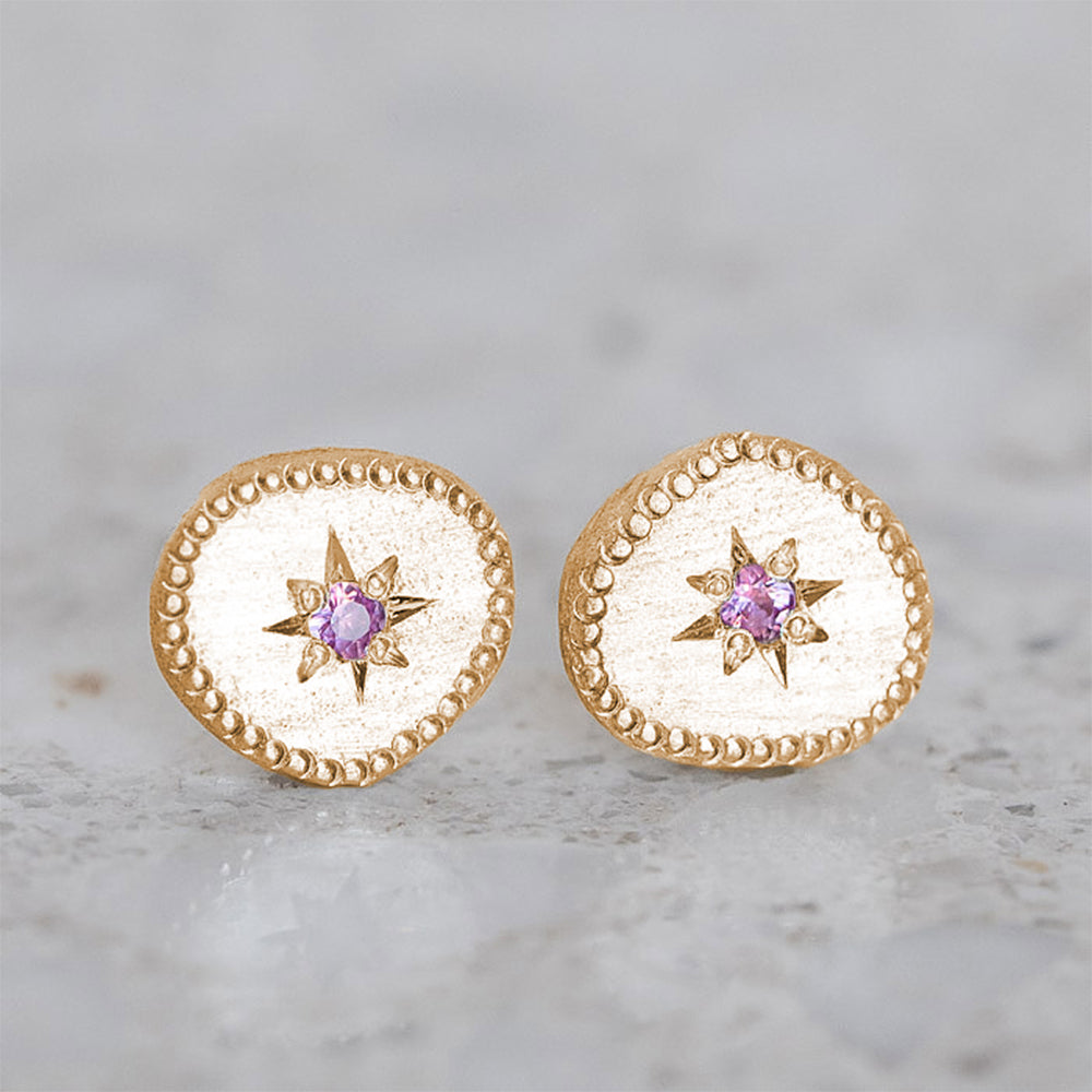 Pink Sapphire Rubble Studs