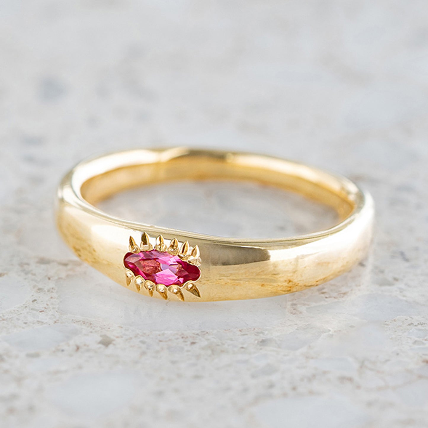 Pink Tourmaline Marquise Wonky Stackable