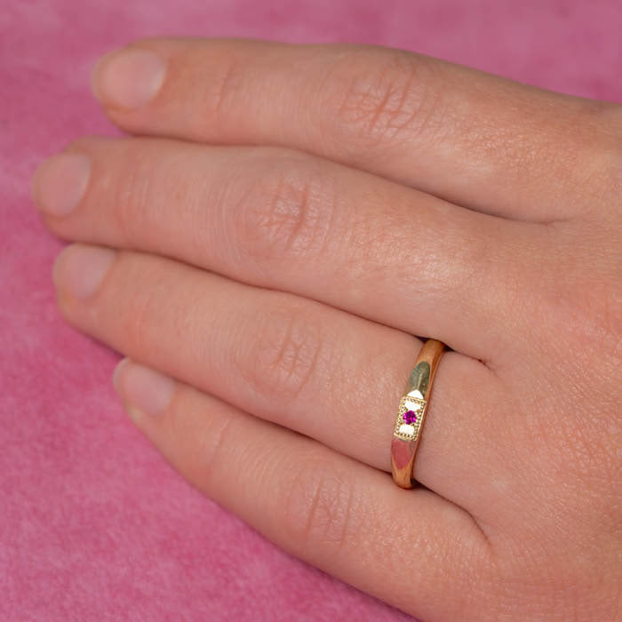 Apollo Ruins Pink Sapphire Stacking Ring