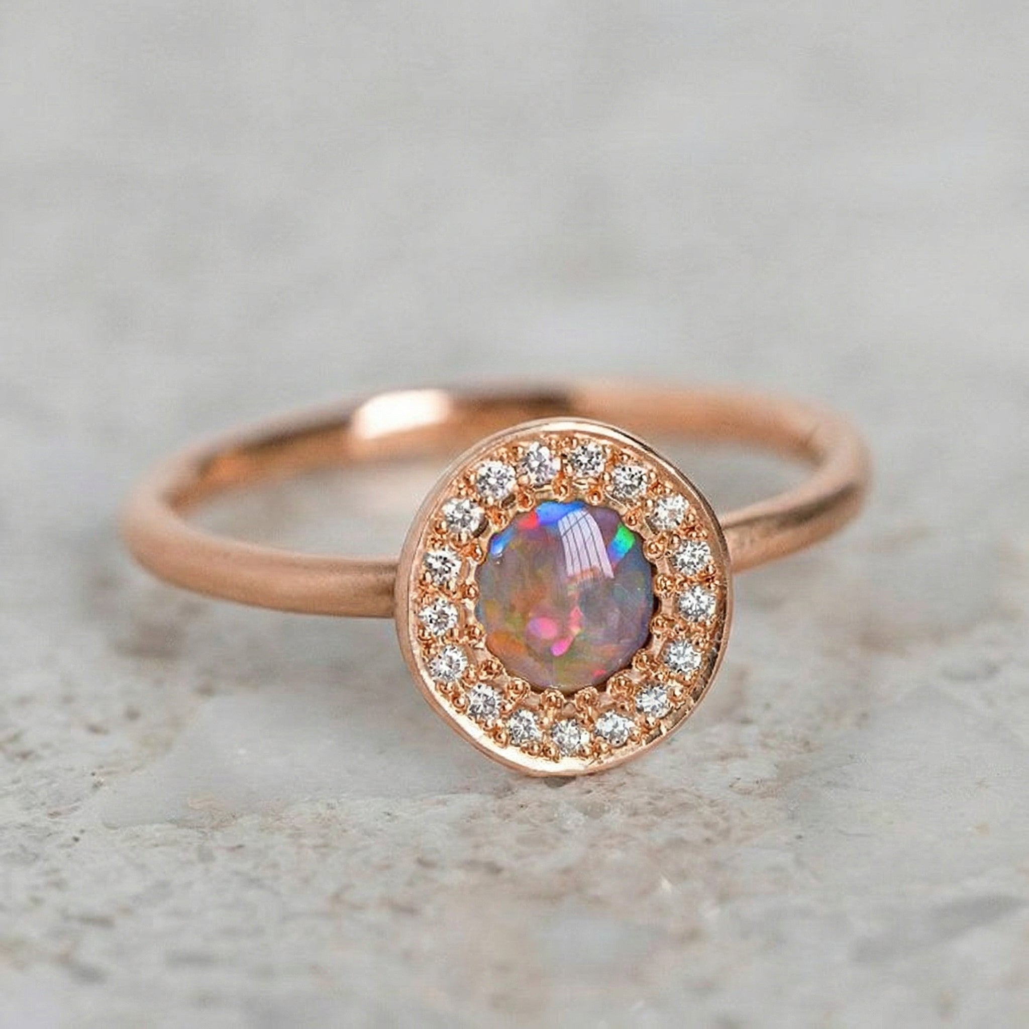 Small Black Opal and Diamond Pebble Ring – Sarah Gardner Jewellery