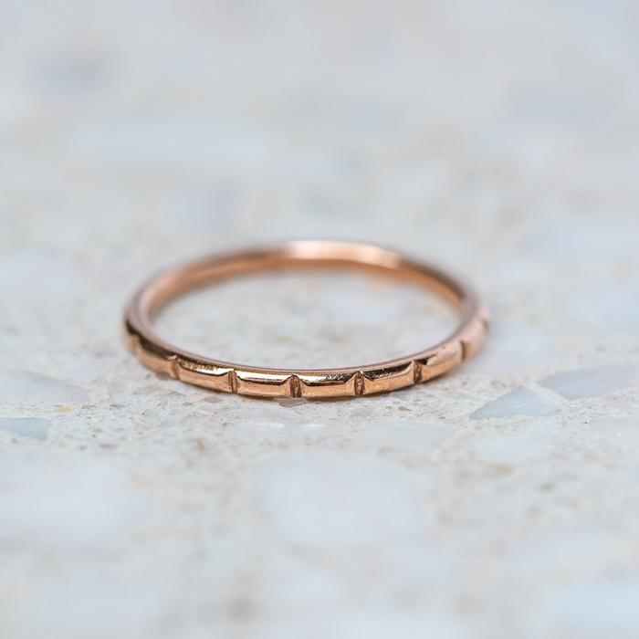 Little Groove Band In 9ct Rose Gold, Size N and a half (In Stock)