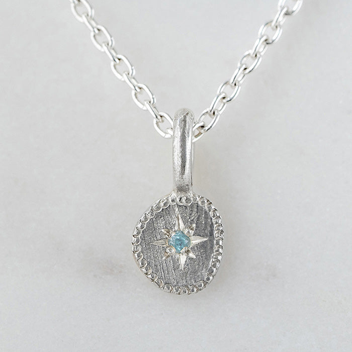 Rubble Necklace March Birthstone, Aquamarine