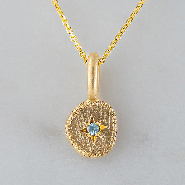 Rubble Necklace March Birthstone, Aquamarine