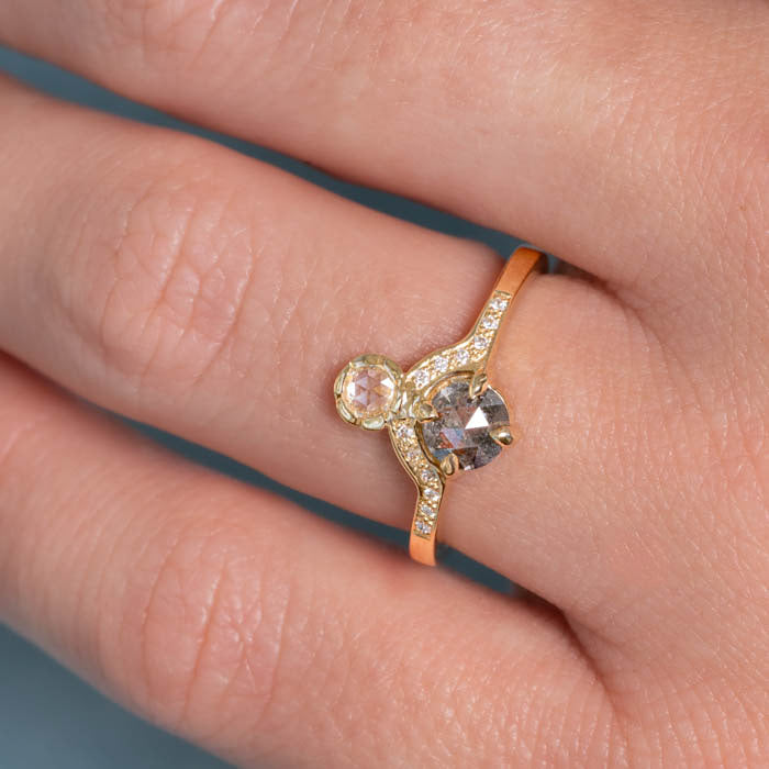 Salt And Pepper Diamond Adina Ring