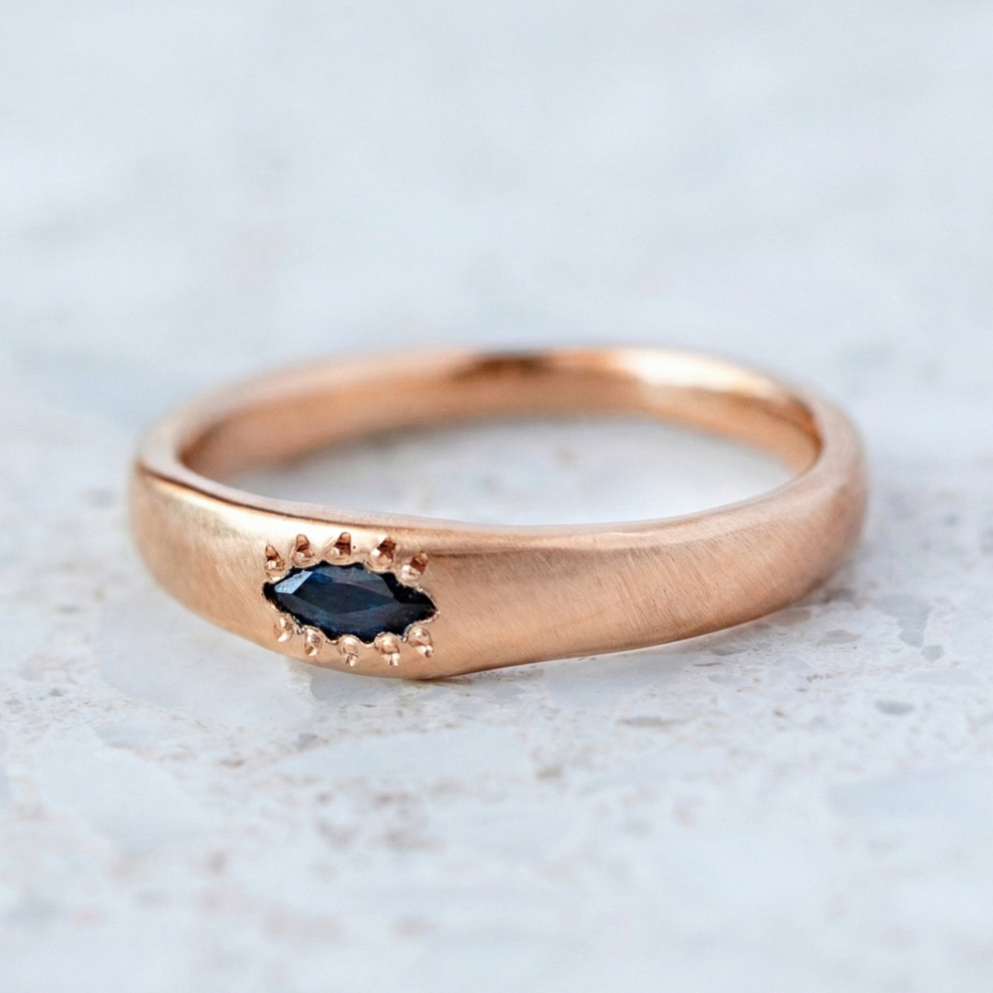 Sapphire Marquise Wonky Stackable