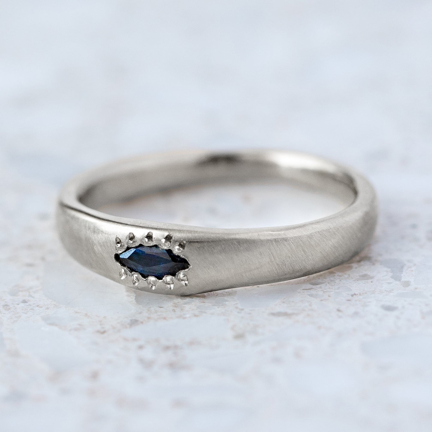 Sapphire Marquise Wonky Stackable