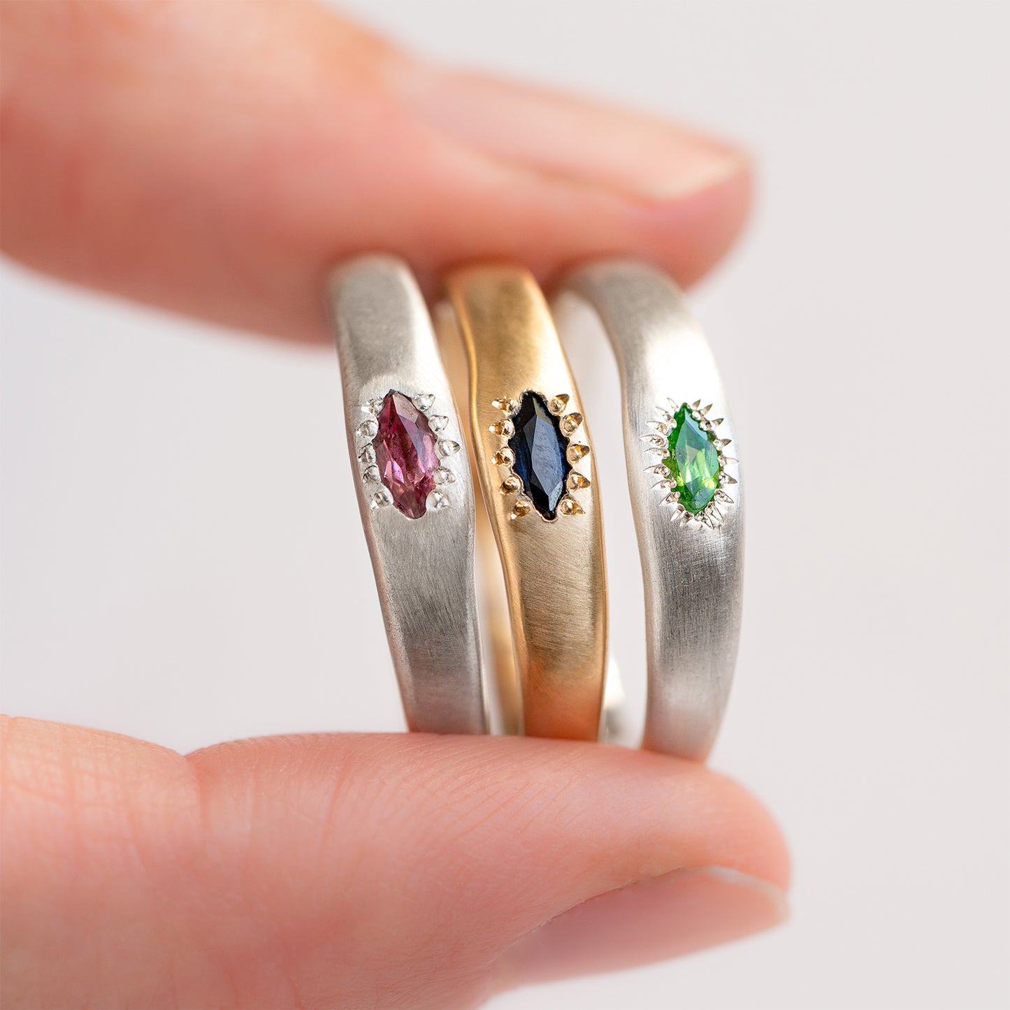 Sapphire Marquise Wonky Stackable