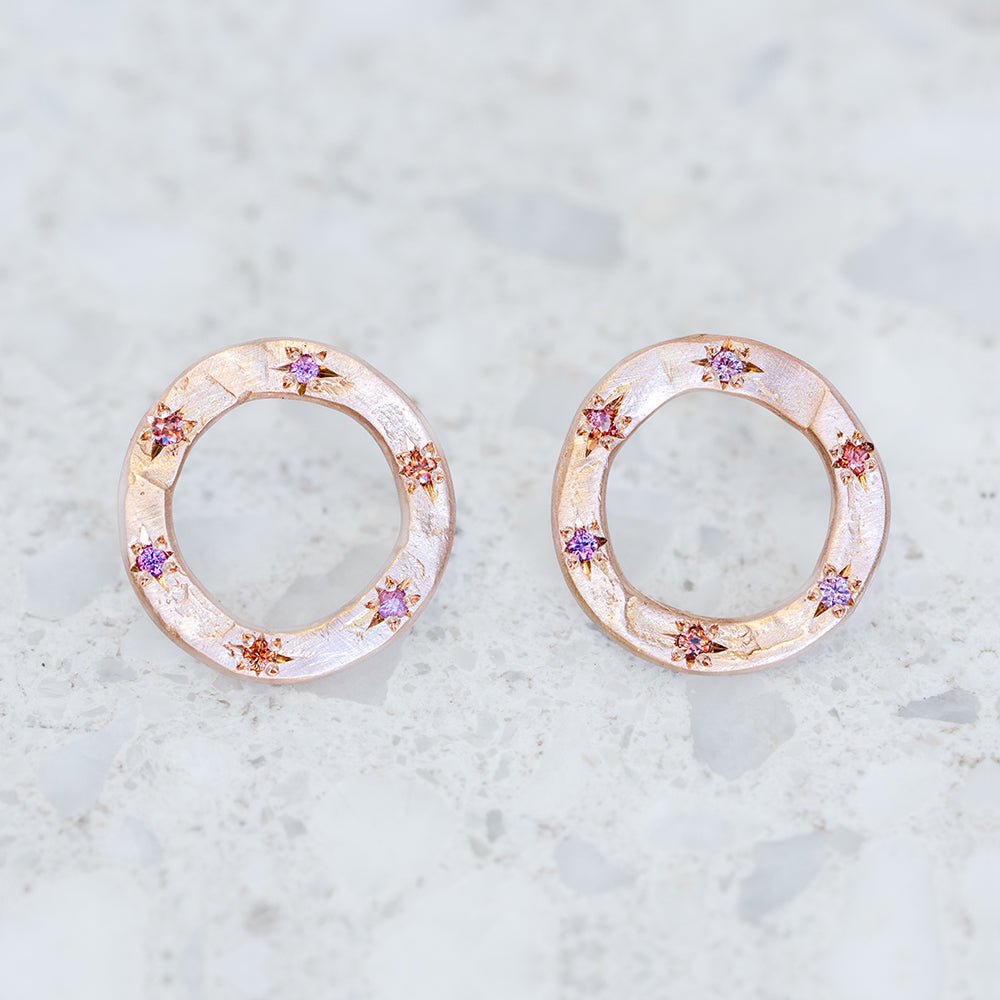 Sapphire Medium Open Pebble Earrings