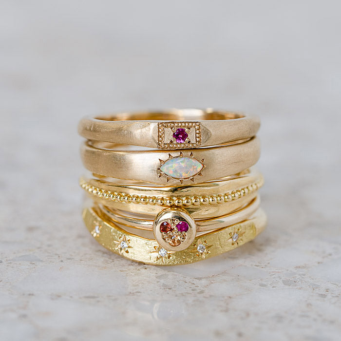 Opal Marquise Wonky Stackable
