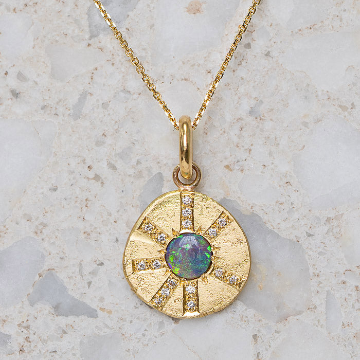 Load image into Gallery viewer, Opal Sun Ray Necklace
