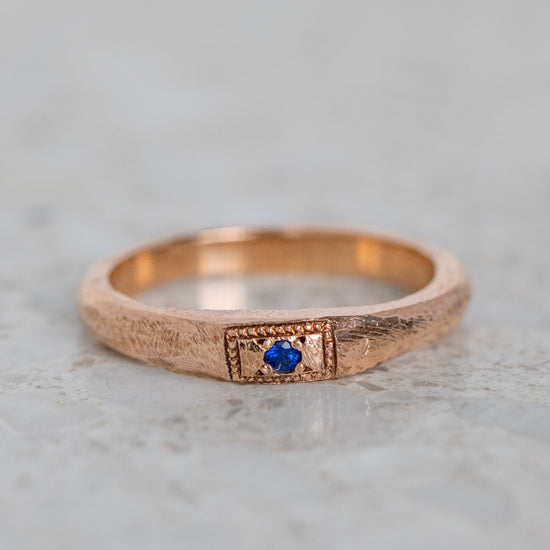 Apollo Ruins Blue Sapphire Stacking Ring