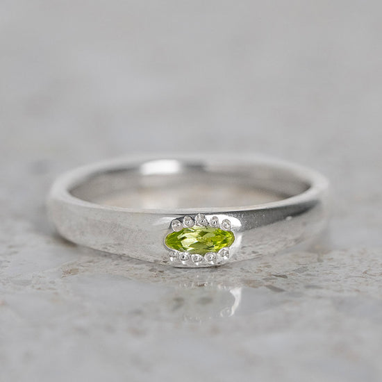 Peridot Marquise Wonky Stackable