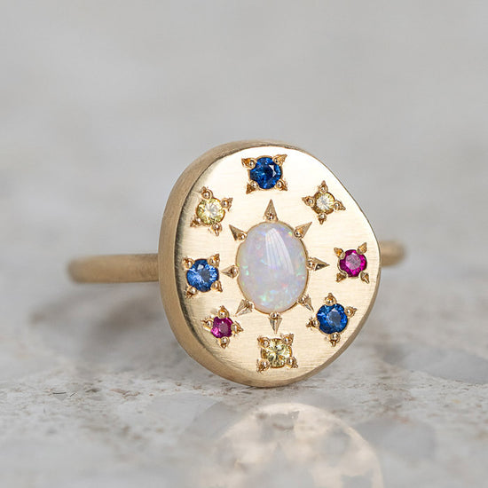 Sapphire Surround Pebble Ring