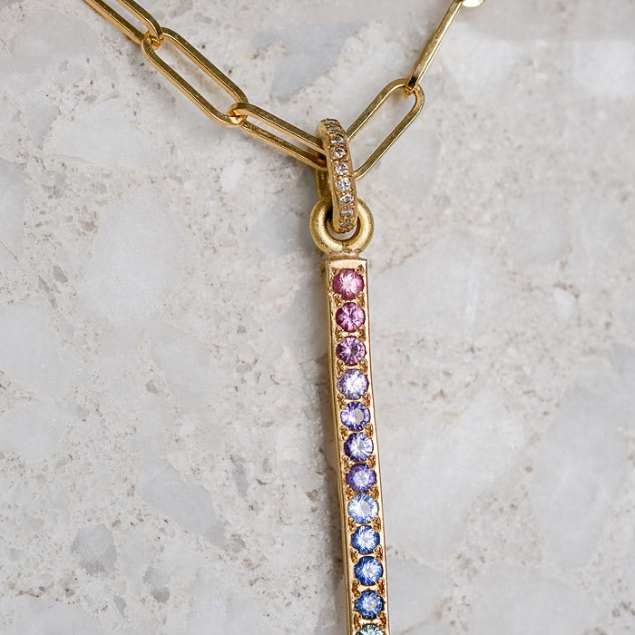Black Opal Wand Necklace