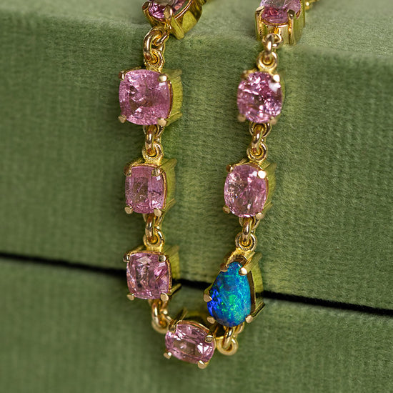 One-off Boudler Opal and Spinel Bracelet, 18ct Yellow Gold (In Stock)