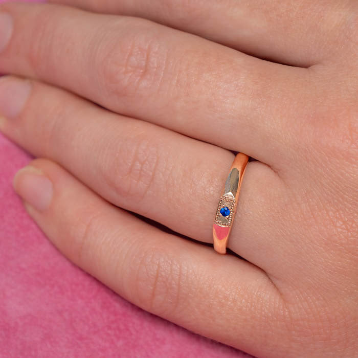 Apollo Ruins Blue Sapphire Stacking Ring