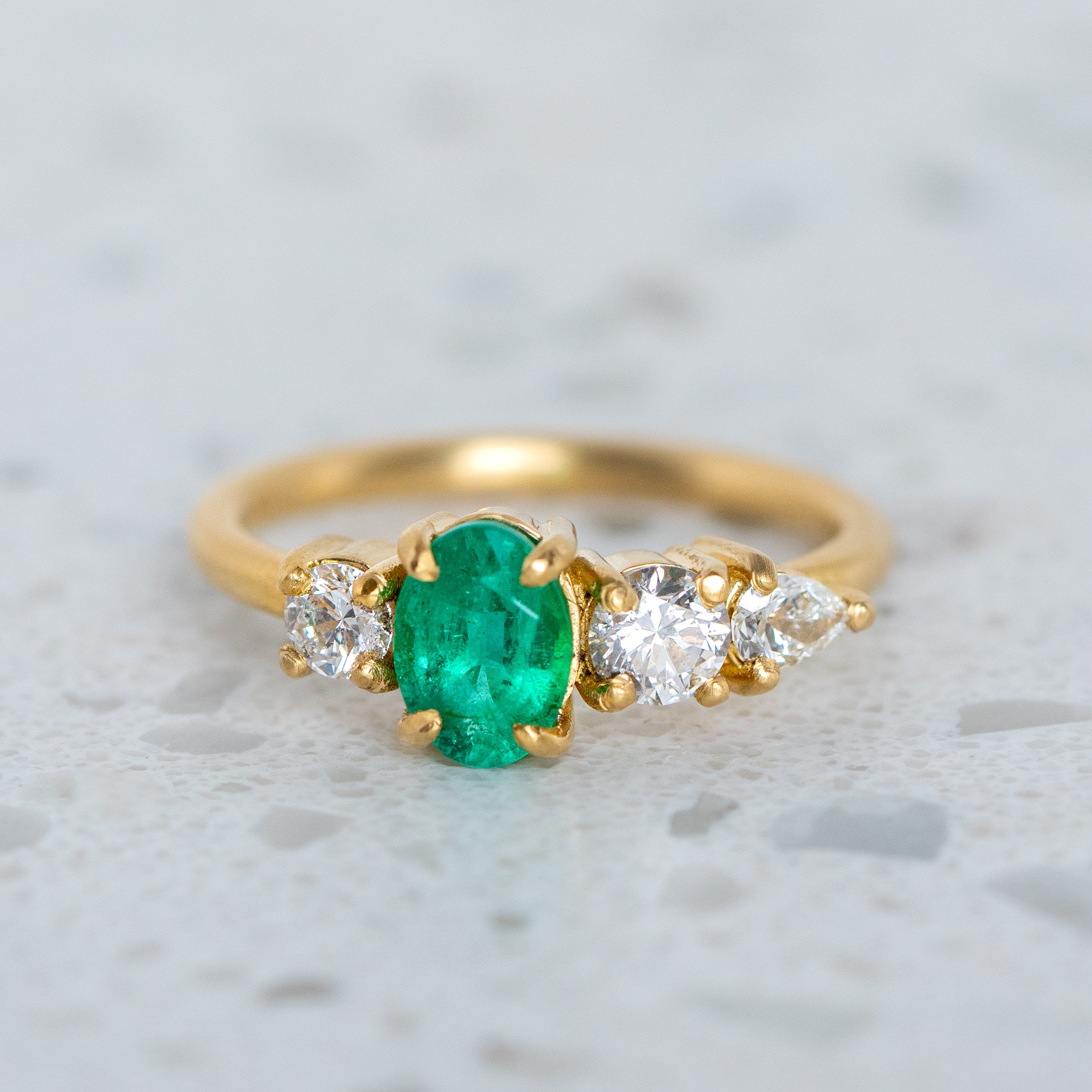 Emerald And Diamond Splice Ring – Sarah Gardner Jewellery