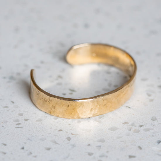 Hammered Cuff, 9ct Yellow Gold (In Stock)
