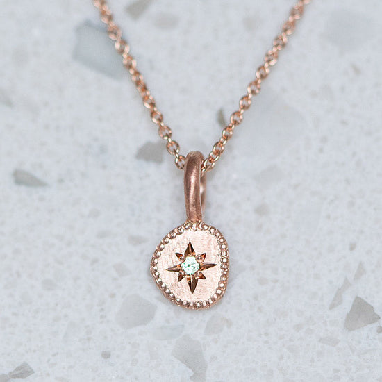 Rubble Necklace August Birthstone, Peridot In 9ct Rose Gold (In Stock)