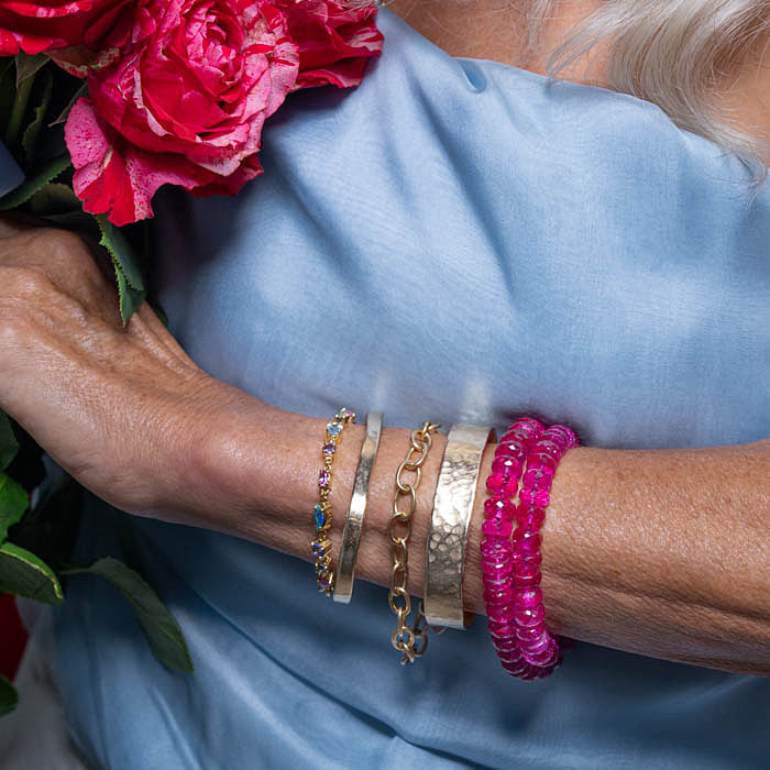 Wide Hammered Cuff in 9ct Yellow Gold (In Stock)