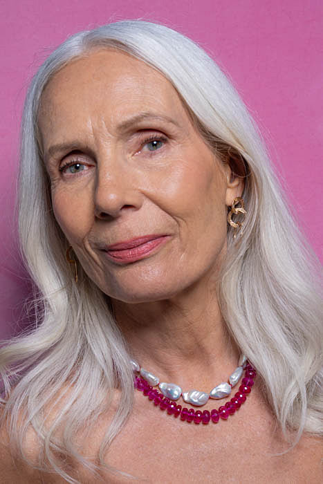 One-off Pink Spinel Beaded Necklace in 18ct Yellow Gold (In Stock)