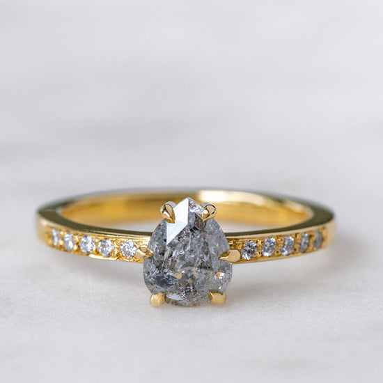 Salt and Pepper Diamond Elizabeth Ring in 18ct Yellow Gold, Size M (In Stock)
