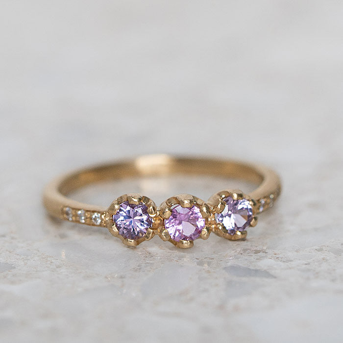 Shades of Pink Sapphire Juliet Ring
