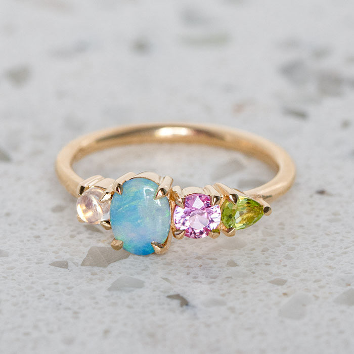 Pastel Splice Ring in 14ct Yellow Gold, Size L (In Stock)