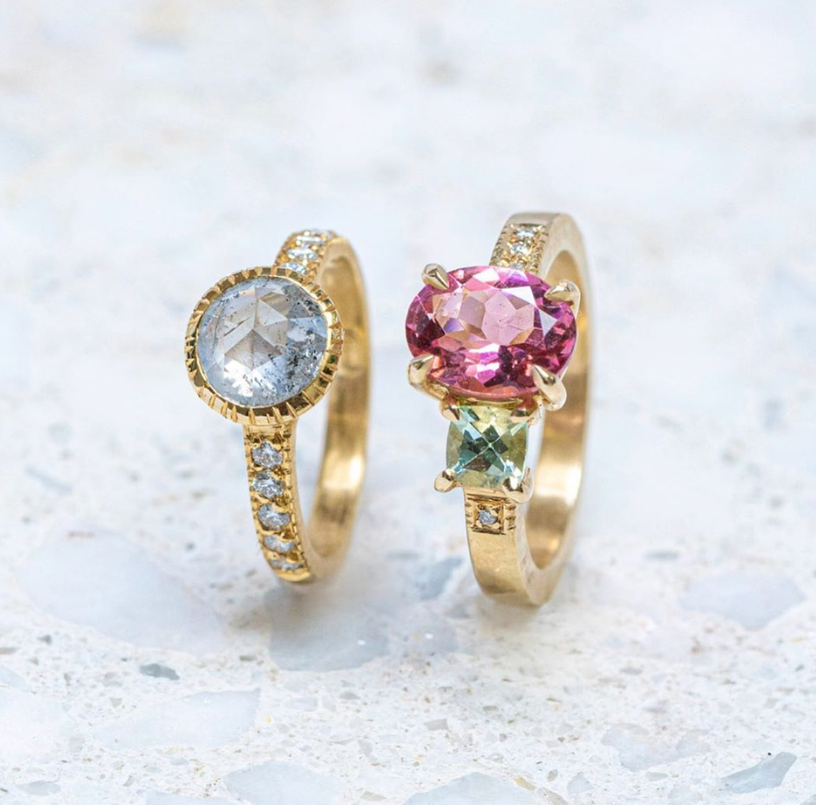 Tourmaline Gelato Ring in 14ct Yellow Gold, Size K (In Stock)