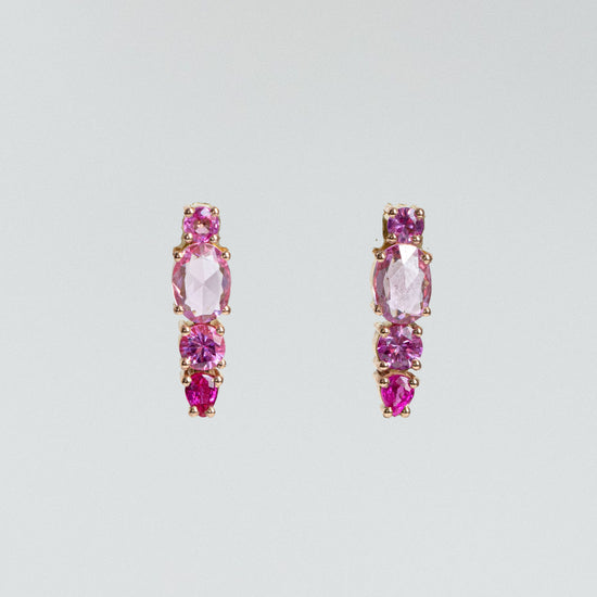 Shades Of Pink Sapphire Splice Earrings