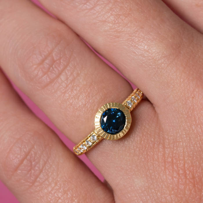 Teal Sapphire Belle Ring