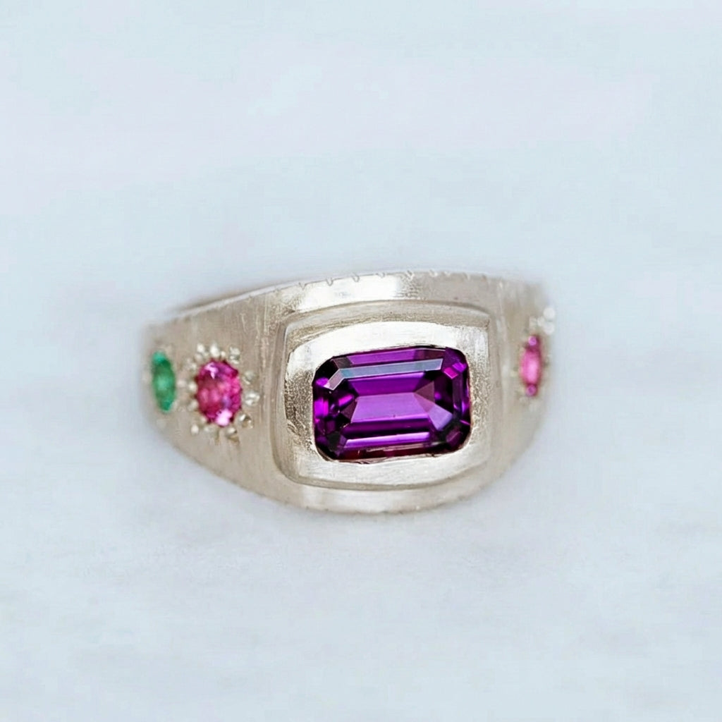 Purple Garnet Armour Ring