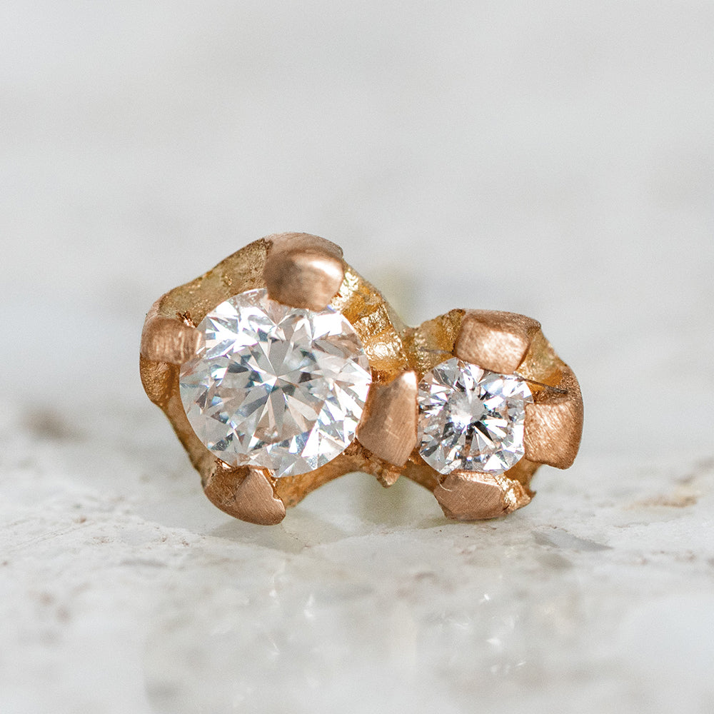 White Diamond Bud Single Stud