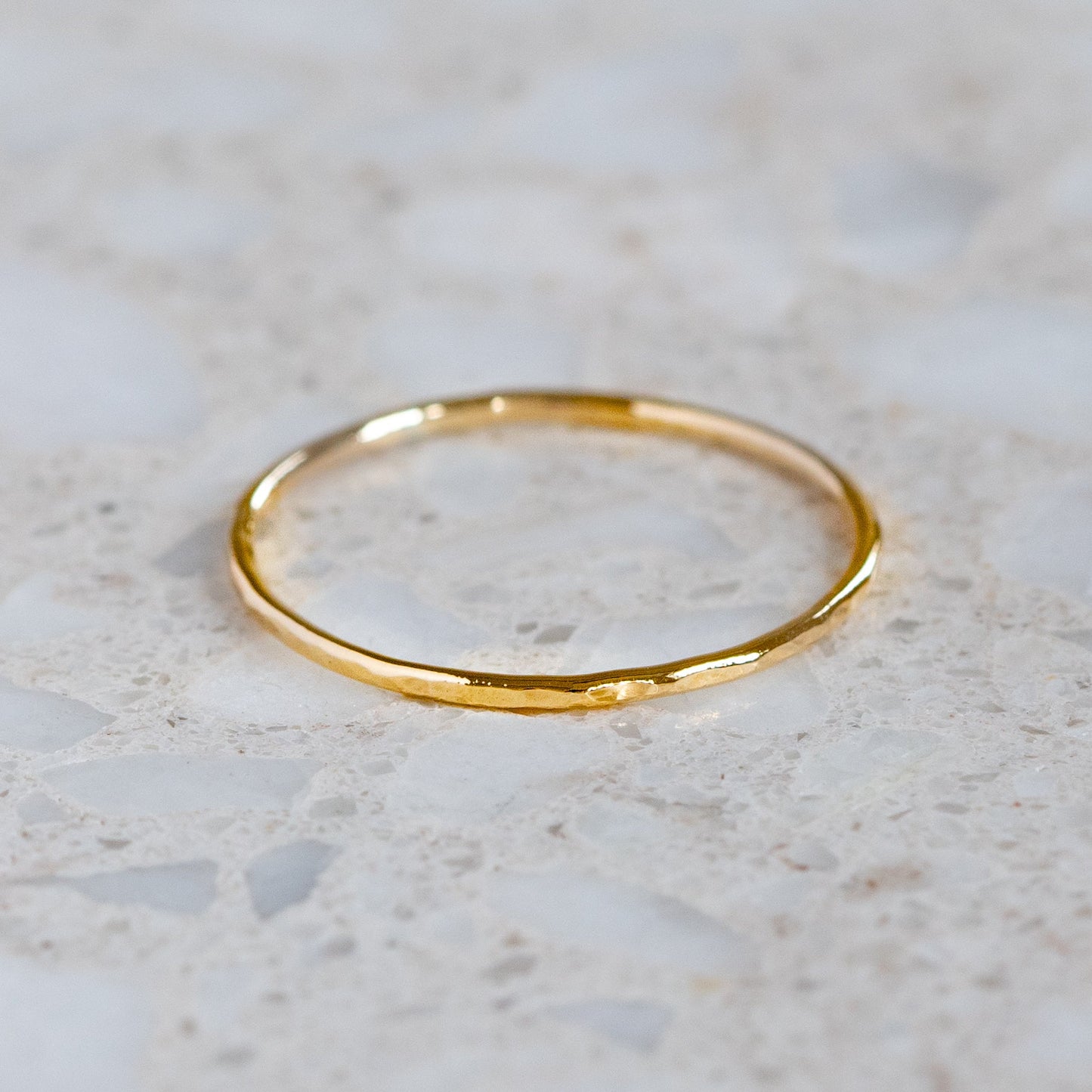 Load image into Gallery viewer, Whisper of Gold Hammered Band in 9ct Yellow Gold, size P (In Stock)
